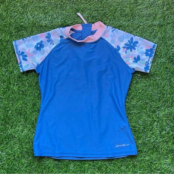 Eddie Bauer Swim Guard Girls 10/12 rashguard Preowned beach pool summer surf - Picture 1 of 4